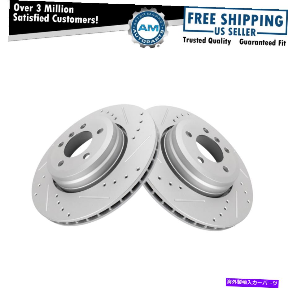 brake disc rotor BMW 745i用のリアパフォーマンスドリルスロットGコーティングディスクブレーキローターペア Rear Performance Drilled Slotted G-Coated Disc Brake Rotor Pair for BMW 745i【並行輸入品】