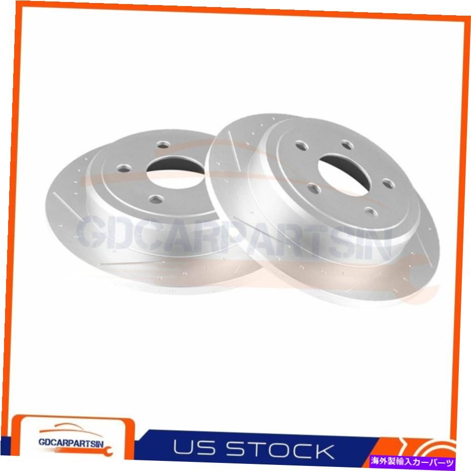 brake disc rotor 05-10のためにスロット付きブレーキリアディスクロータージープグランドチェロキースライバー亜鉛メッキ Brake Rear Disc Rotors Slotted For 05-10 Jeep Grand Cherokee Sliver Zinc Plated【並行輸入品】