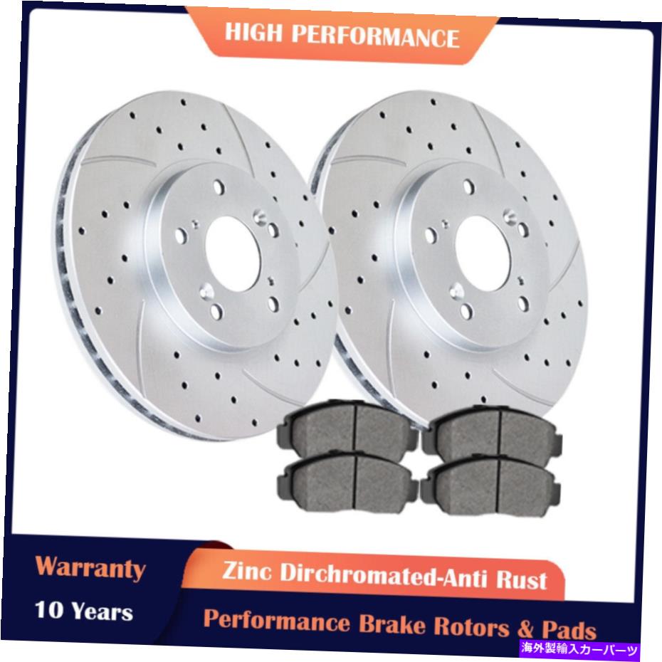 brake disc rotor フロントブレーキディスクローターとホンダアコードAcura cl tl tsxブレーキキットのパッド Front Brake Disc Rotors and Pads for Honda Accord Acura CL TL TSX Brakes Kits【並行輸入品】