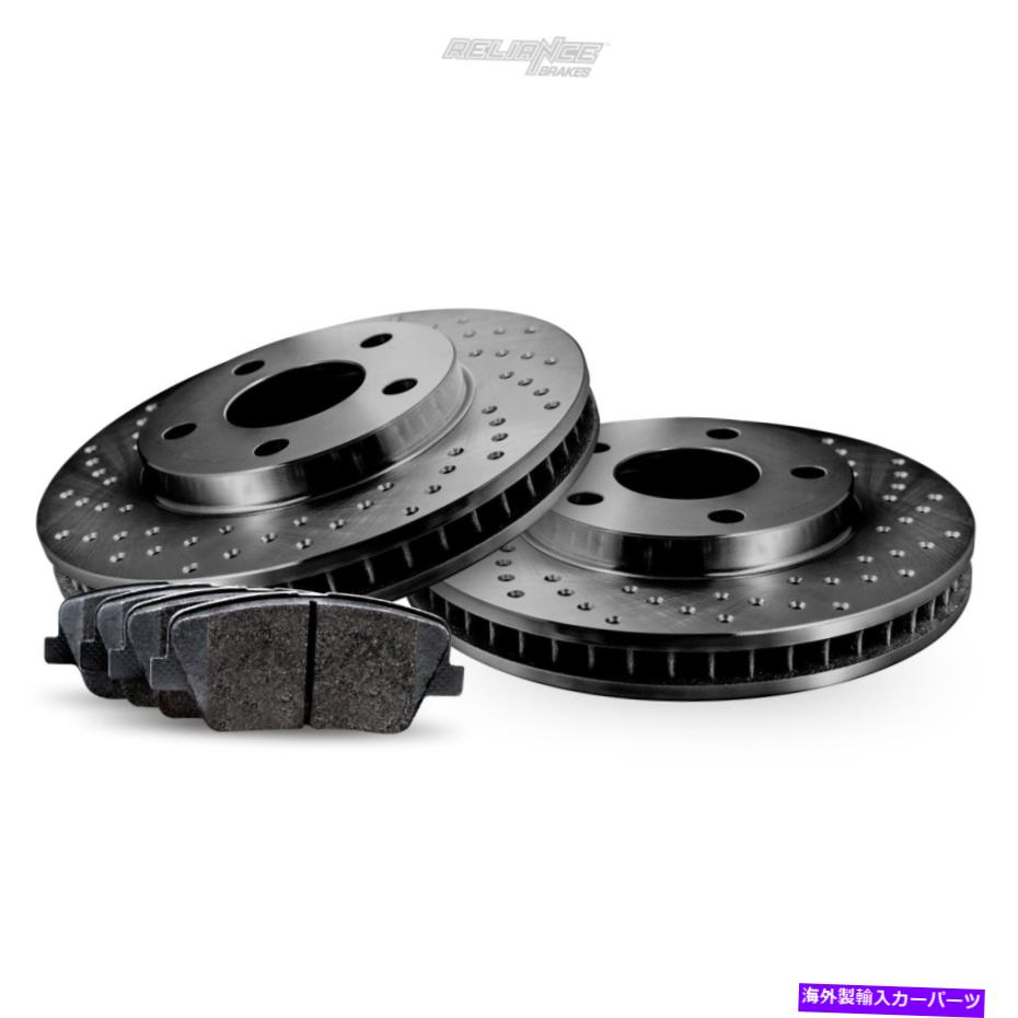 brake disc rotor 1995-1998 Acura TLのリアブラックドリルブレーキローターとセラミックパッド Rear Black Drilled Brake Rotors and Ceramic Pads For 1995-1998 Acura TL【並行輸入品】