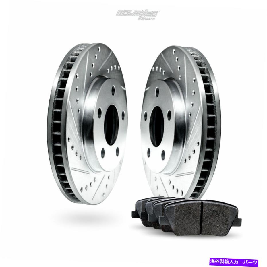 brake disc rotor 1997-1997 Acura CLのフロントドリルスロットローターディスクとセラミックブレーキパッド Front Drilled Slotted Rotors Disc and Ceramic Brake Pads For 1997-1997 Acura CL【並行輸入品】