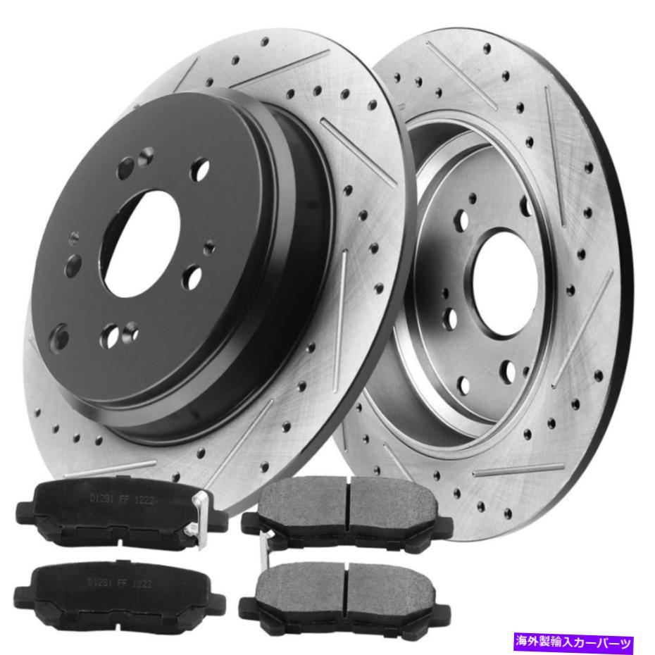 brake disc rotor リア（2）ブレーキローター +（4）ホンダパイロットオデッセイアキュラMDX ZDX F2のブレーキパッド Rear (2) Brake Rotors + (4) Brake Pads For Honda Pilot Odyssey Acura MDX ZDX f2【並行輸入品】