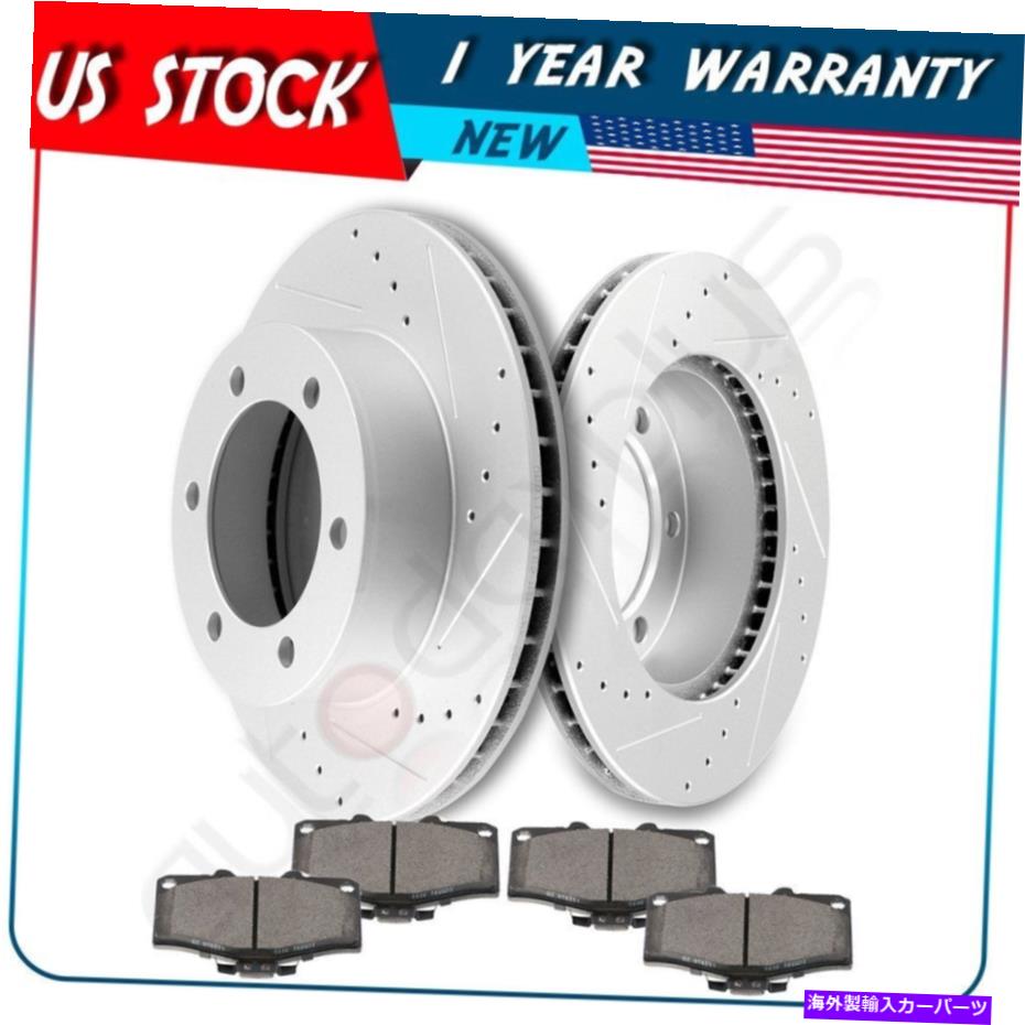 brake disc rotor 2PCSブレーキディスクローター4PCSトヨタタコマ用セラミックパッド1998-03フロントドリル 2pcs Brake Discs Rotors 4pcs Ceramic Pads For Toyota Tacoma 1998-03 Front Drill【並行輸入品】