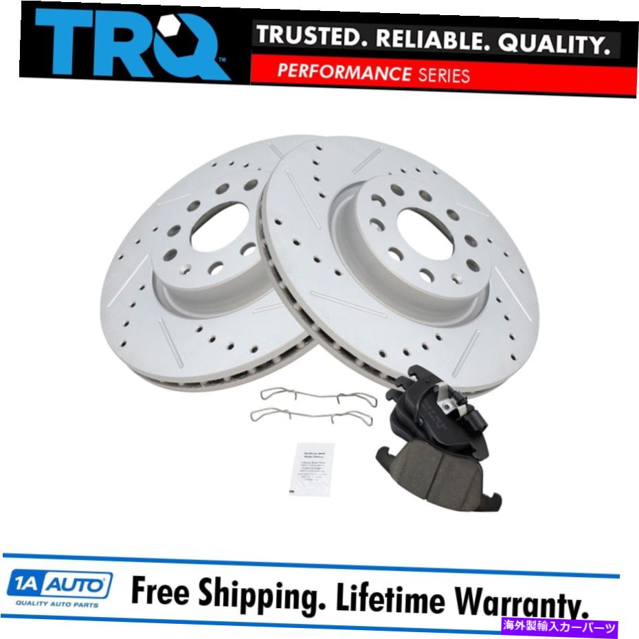 brake disc rotor TRQフロントセラミックブレーキパッド＆パフォーマンスローターキットVW Tiguan Passat Audi Q3 TRQ Front Ceramic Brake Pad & Performance Rotor Kit for VW Tiguan Passat Audi Q3【並行輸入品】