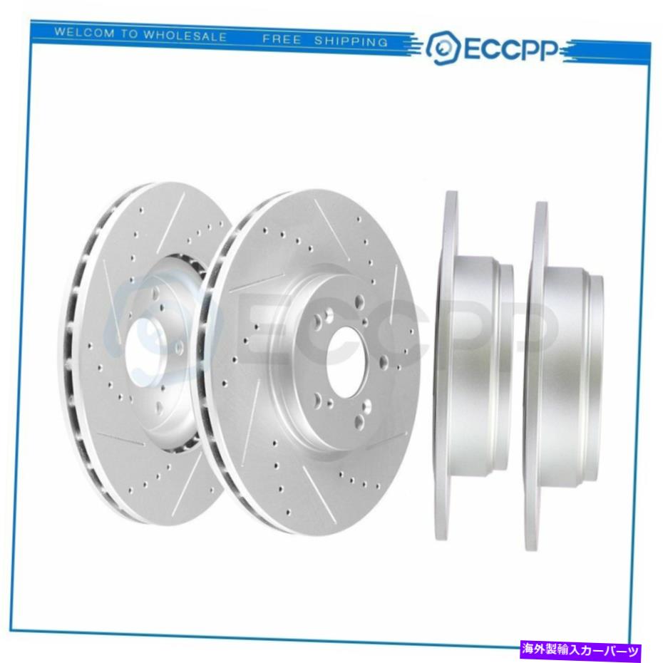 brake disc rotor Acura TL&TL-S 2005 2006- 2008スロット用のフロントおよびリアディスクブレーキローター Front and Rear Discs Brake Rotors For Acura TL & TL-S 2004 2005 2006- 2008 Slot【並行輸入品】