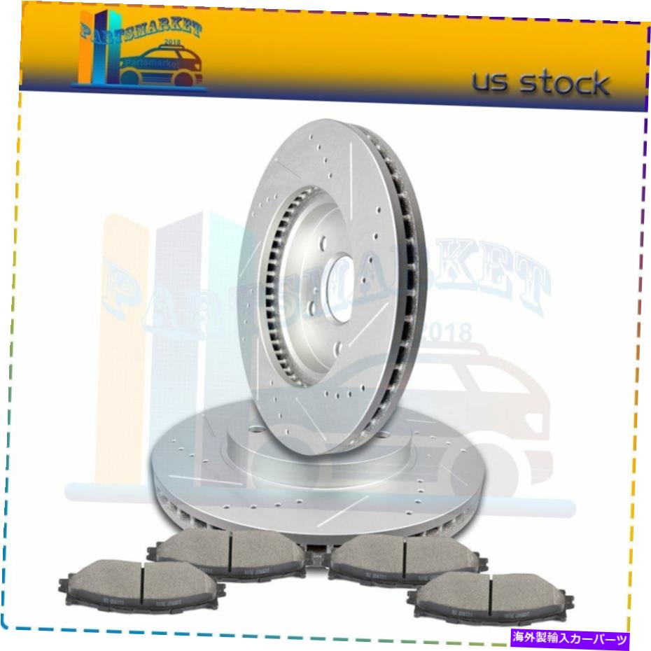 brake disc rotor フロントブレーキディスクローターとセラミックパッドはレクサスIS250 IS250Cドリルスロット296mmに適合します Front Brake Discs Rotors & Ceramic Pads Fits Lexus IS250 IS250C Drill Slot 296mm【並行輸入品】
