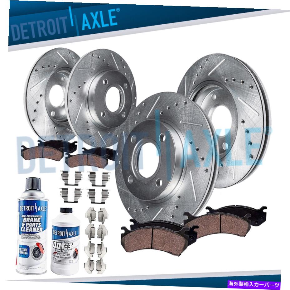 brake disc rotor フロントリアドリルドディスクローター + 1998年から2002年のセラミックブレーキパッドAccord 2.3L Front Rear Drilled Disc Rotors + Ceramic Brake Pads for 1998 - 2002 Accord 2.3L【並行輸入品】