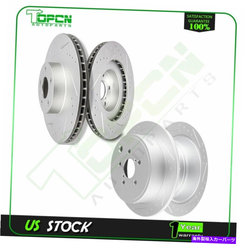 brake disc rotor スロット付きフロントリアブレーキディスクスバルインプレッサWRX 2008キットセット新品 Slotted Front Rear Brake Discs Rotor For Subaru Impreza WRX 2008 Kit Set New【並行輸入品】