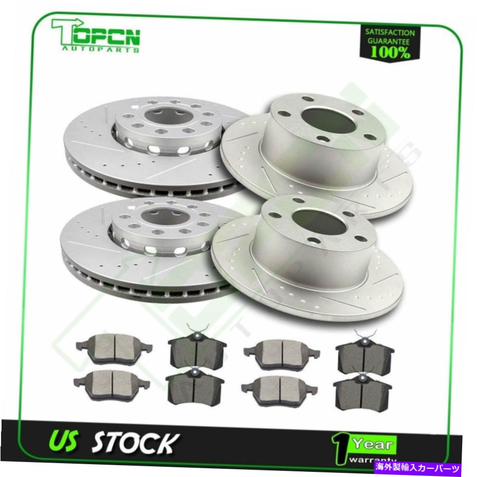 brake disc rotor 1999年から2005年のフォルクスワーゲンパサートブレーキローターセラミックパッドフロント +リア For 1999-2005 Volkswagen Passat Brake Rotors Ceramic Pads Front + Rear【並行輸入品】