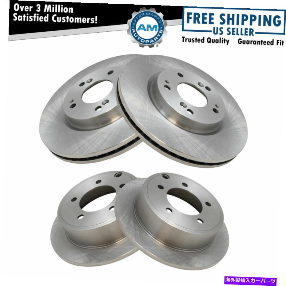 brake disc rotor クライスラー用のディスクブレーキローターキットフロントリアダッジジープ三菱ジープ Disc Brake Rotor Kit Front Rear for Chrysler Dodge Jeep Mitsubishi【並行輸入品】