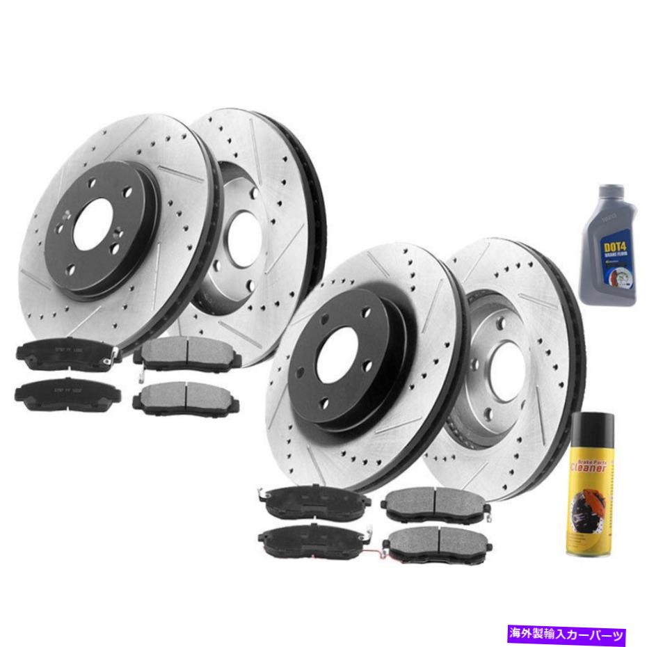 brake disc rotor Acura TSX Honda Accord Coupe 3.0L H03用のフロント＆リアスロットブレーキローター +パッド Front & Rear Slotted Brake Rotor + Pad For Acura TSX Honda Accord Coupe 3.0L H03【並行輸入品】
