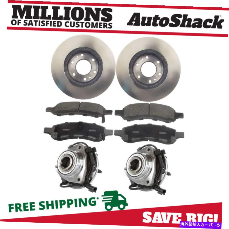 brake disc rotor GMC Envoy 5.3L用の前輪ベアリングハブアセンブリブレーキローターセラミックパッドキット Front Wheel Bearing Hub Assembly Brake Rotor Ceramic Pad Kit for GMC Envoy 5.3L【並行輸入品】