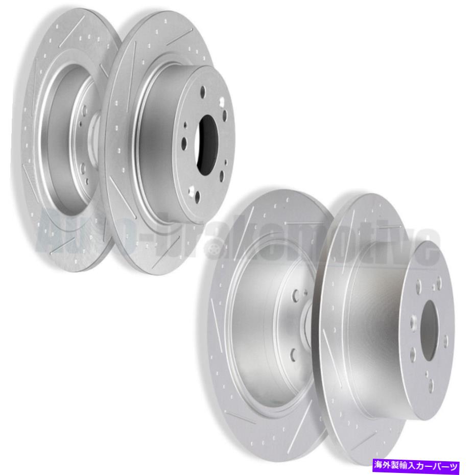 brake disc rotor フロントおよびリアドリルスロットブレーキディスクローターキットフィット2008-2012ホンダ加工 FRONT AND REAR DRILL SLOT BRAKE DISCS ROTORS KIT FIT FOR 2008-2012 HONDA ACCOR【並行輸入品】