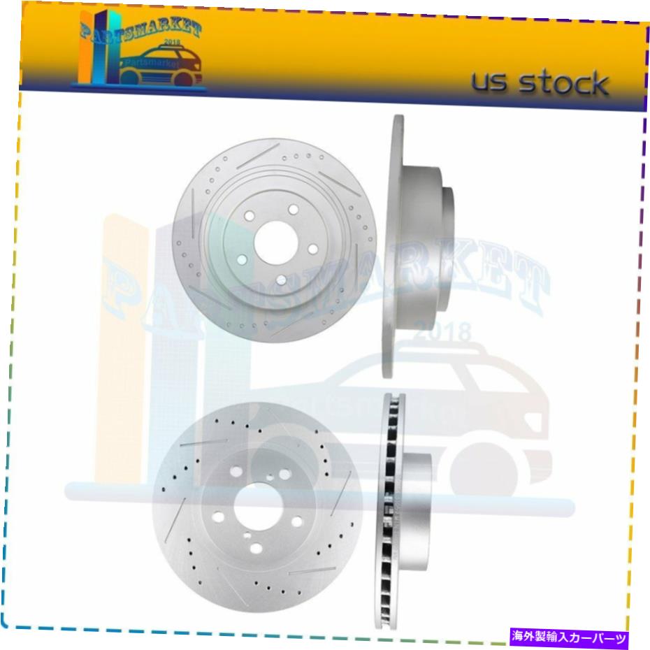 brake disc rotor スバルレガシー2002 2003 2004のフロントリアドリルスロットディスクブレーキローター Front Rear Drilled Slotted Discs Brake Rotors For Subaru Legacy 2002 2003 2004【並行輸入品】