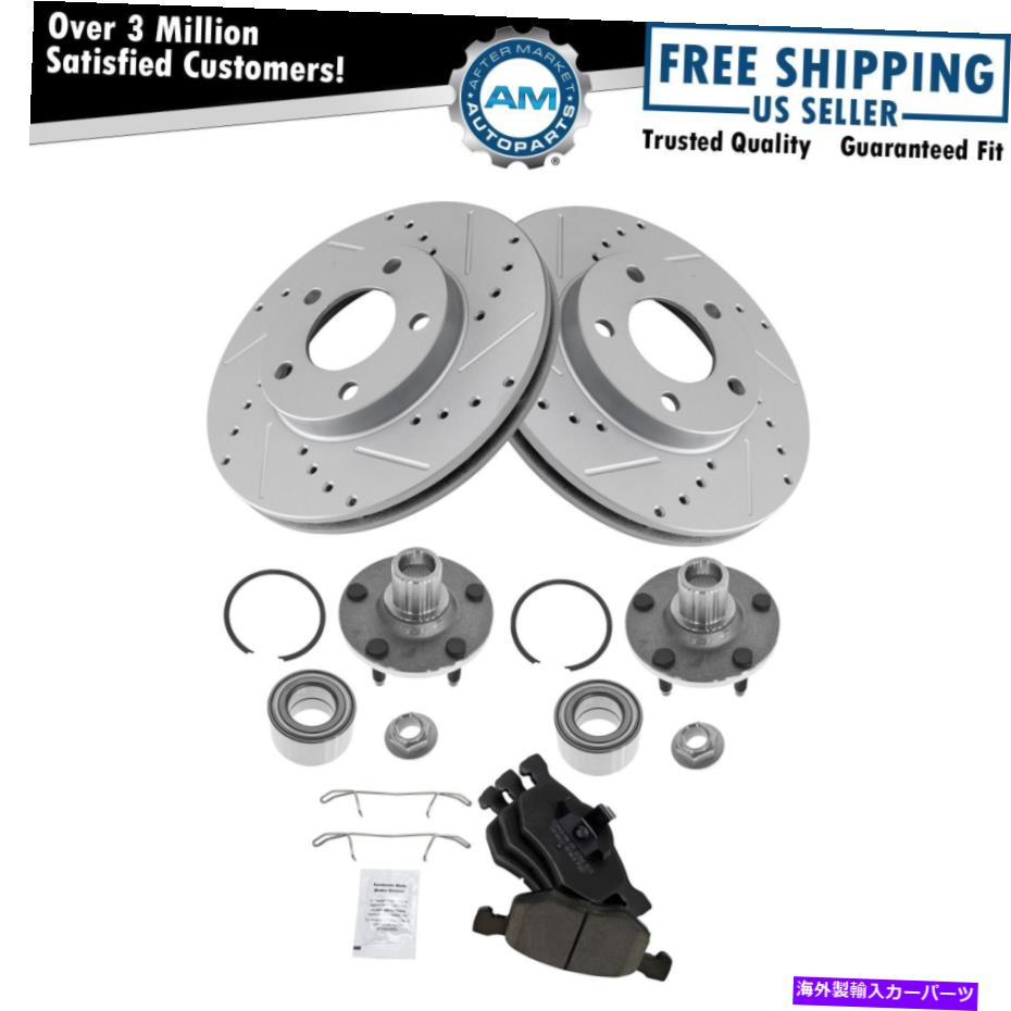 brake disc rotor フォード用ホイールベアリングとハブブレーキパッド＆パフォーマンスローターセラミックフロントキット Wheel Bearing & Hub Brake Pad & Performance Rotor Ceramic Front Kit for Ford【並行輸入品】
