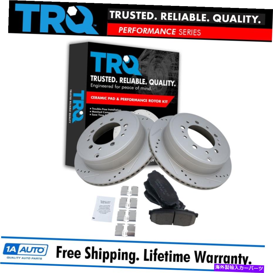 brake disc rotor TRQリアプレミアムセラミックブレーキパッドパフォーマンスローターキットw/化学物質 TRQ Rear Premium Ceramic Brake Pad Performance Rotor Kit w/Chemicals【並行輸入品】