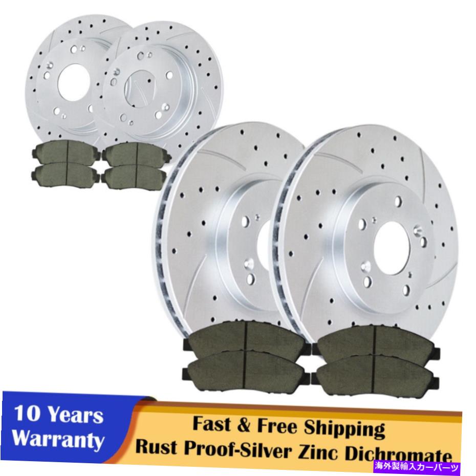 brake disc rotor 2003-2007 v6ホンダアコード2.4Lフロントリアローターとブレーキパッドブレーキキット For 2003 - 2007 V6 Honda Accord 2.4L Front Rear Rotors and Brake Pads Brakes Kit【並行輸入品】