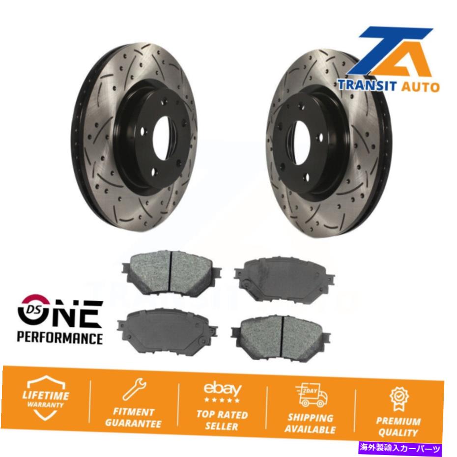 brake disc rotor フロントコーティングドリルスロットディスクブレーキローターローターセミメタルパッドキットマツダ3スポーツ Front Coated Drill Slot Disc Brake Rotor Semi-Metallic Pad Kit For Mazda 3 Sport【並行輸入品】