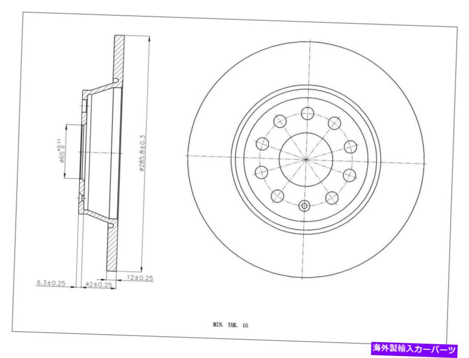 brake disc rotor リアプレミアムドリル＆スロットブレーキローターセラミックパッドフィット06-08フォルクスワーゲンパサートFWD Rear Premium Drill&Slot Brake Rotors Ceramic Pad Fit 06-08 Volkswagen Passat FWD【並行輸入品】