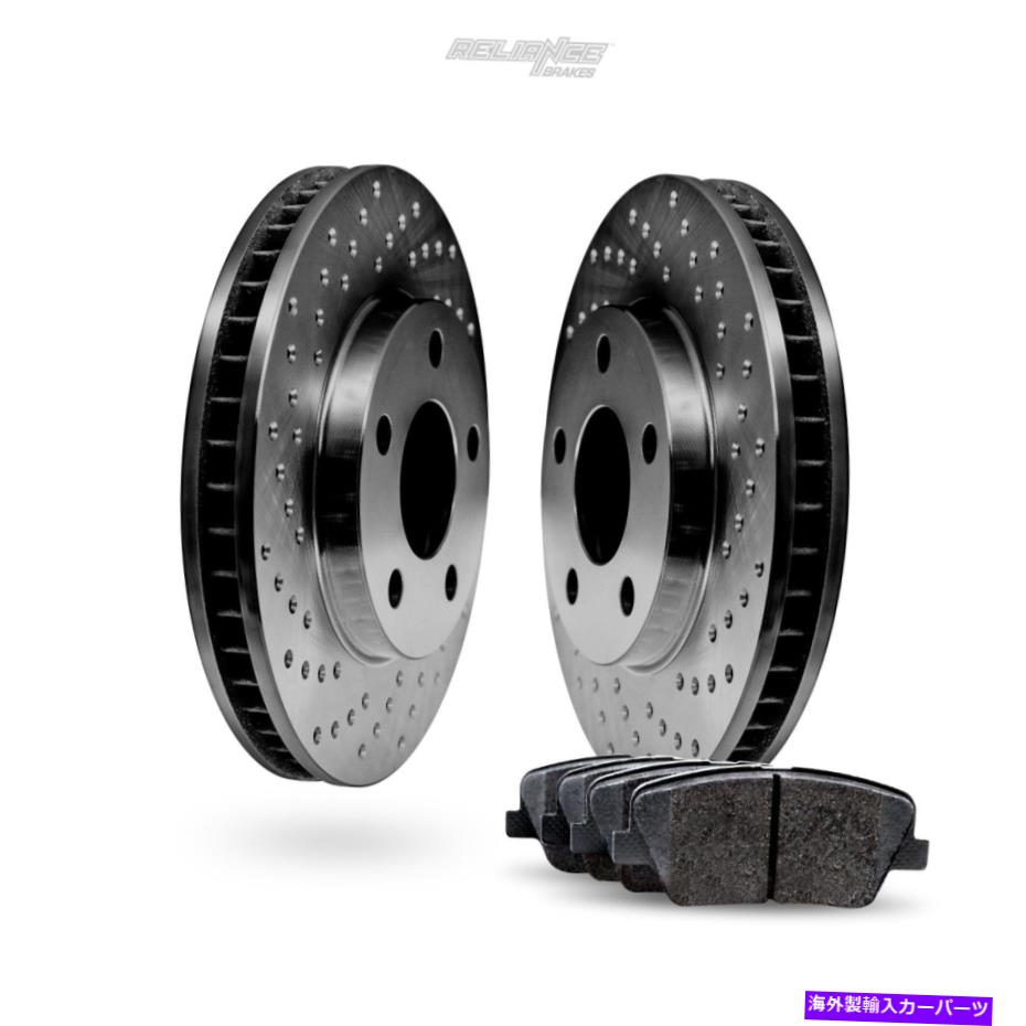 brake disc rotor フロントブラッククロスドリルブレーキローターディスクとアストロ用セラミックパッド、サファリ Front Black Cross-Drilled Brake Rotors Disc and Ceramic Pads For Astro,Safari【並行輸入品】