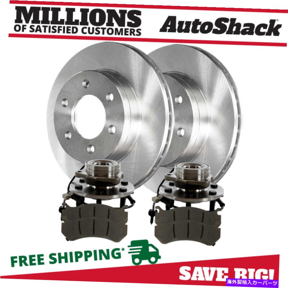 brake disc rotor フロントブレーキローターハブベアリングGMCシエラ1500クラシック用メタリックパッドバンドル Front Brake Rotors Hub Bearings Metallic Pad Bundle for GMC Sierra 1500 Classic【並行輸入品】