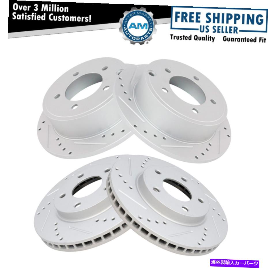 brake disc rotor ドリルブレーキローターセットは10-12ダッジキャリバー08-16ミツビシランサーに適合します Drilled Brake Rotor Set Fits 10-12 Dodge Caliber 08-16 Mitsubishi Lancer【並行輸入品】