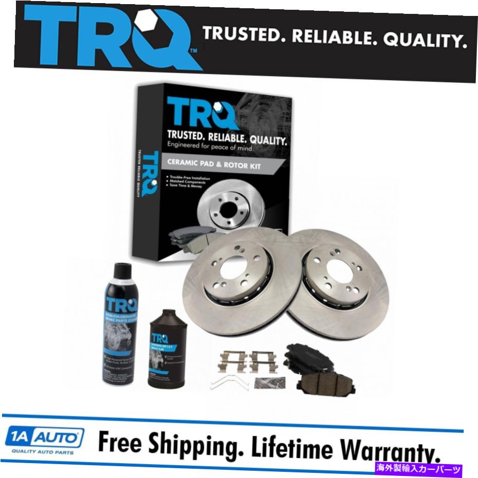 brake disc rotor TRQセラミックブレーキパッドとロータークリーナー＆液体キットフィット2014-2019 Acura RLX TRQ Ceramic Brake Pads & Rotors Cleaner & Fluid Kit Fits 2014-2019 Acura RLX【並行輸入品】