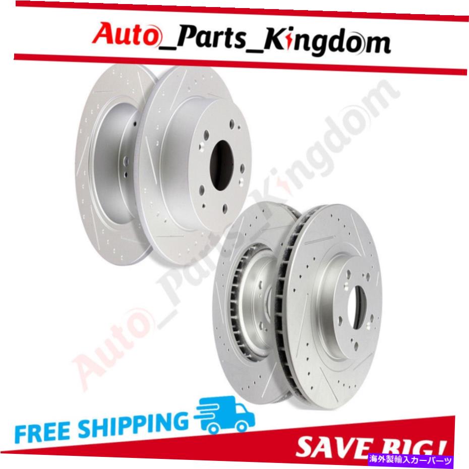 brake disc rotor 02 03 04 05 06 ACURA RSXタイプSに設定されたフロントおよびリアキットブレーキディスクローター FRONT AND REAR KIT BRAKE DISCS ROTORS SET FOR 02 03 04 05 06 ACURA RSX TYPE S【並行輸入品】