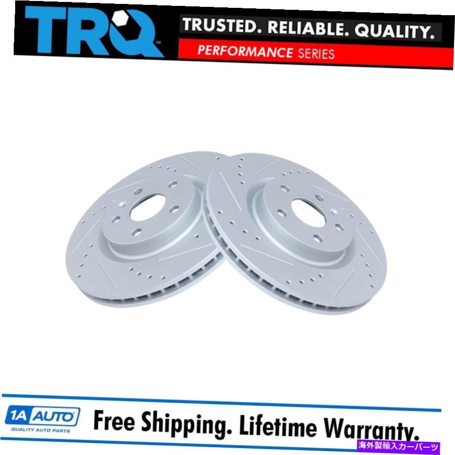 brake disc rotor TRQフロントパフォーマンスドリルスロットスロットGコーティングディスクブレーキローターペアNEW TRQ Front Performance Drilled Slotted G-Coated Disc Brake Rotor Pair New【並行輸入品】