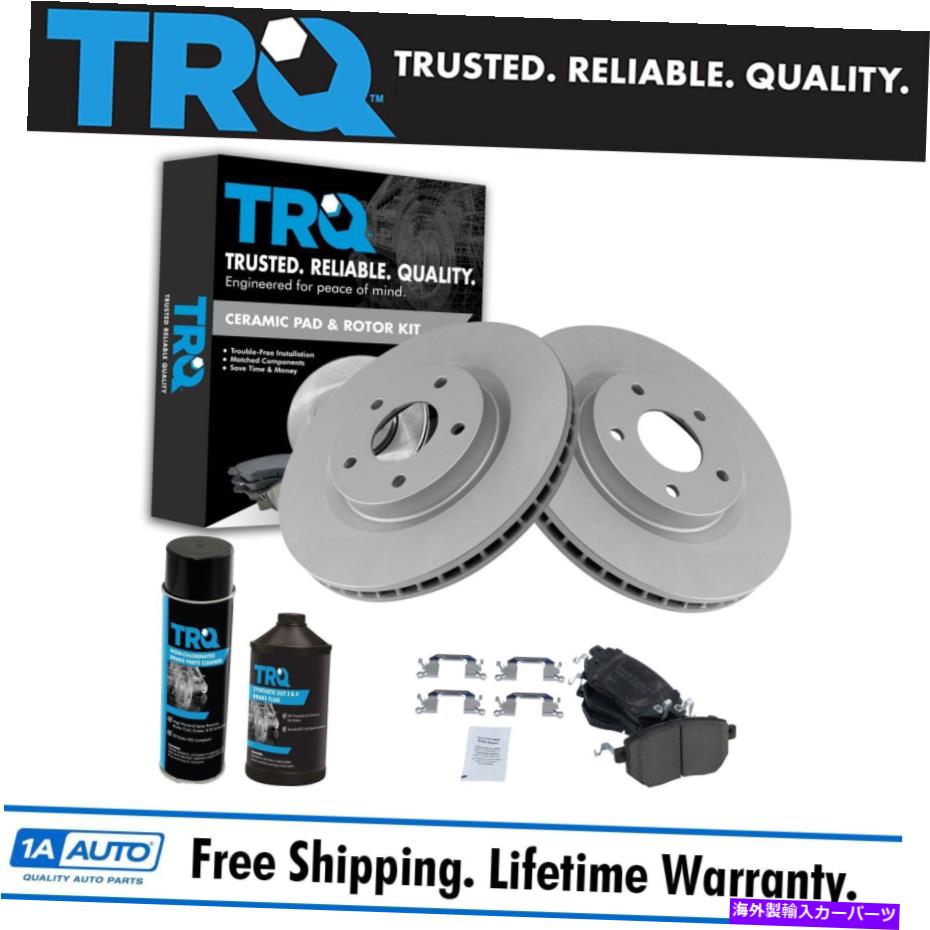 brake disc rotor TRQフロントセラミックブレーキパッド＆コーティングされたローターキットw/Maxima Muranoの化学物質 TRQ Front Ceramic Brake Pad & Coated Rotor Kit w/Chemicals for Maxima Murano【並行輸入品】