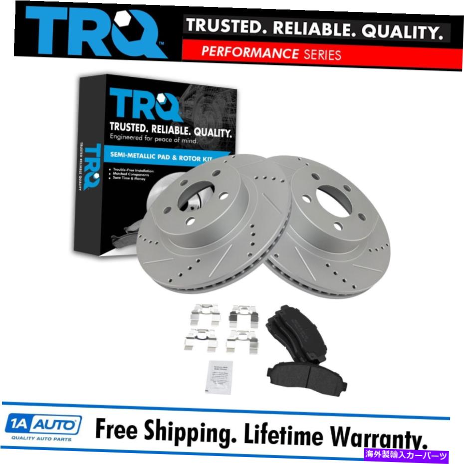 brake disc rotor TRQパフォーマンスドリル＆スロット付きブレーキローター＆POSIメタリックパッドフロントセット TRQ Performance Drilled & Slotted Brake Rotor & Posi Metallic Pad Front Set【並行輸入品】