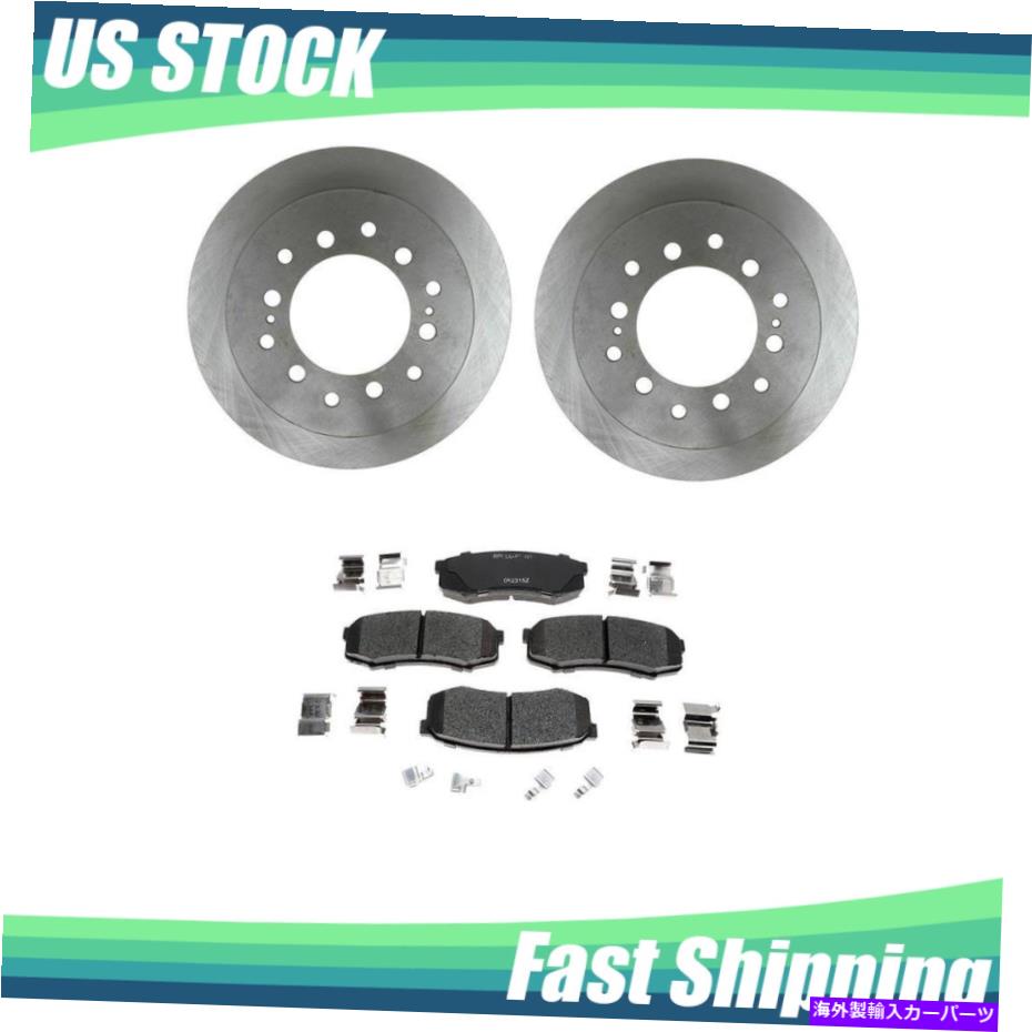 brake disc rotor リアキットブレーキローター +セラミックパッドとハードウェアフィット2001-2007トヨタセコイアol Rear Kit Brake Rotors + Ceramic Pads & Hardware Fits 2001-2007 Toyota Sequoia OL【並行輸入品】