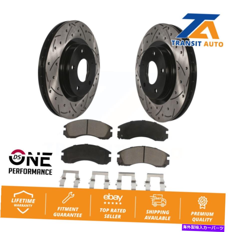 brake disc rotor 三菱ランサー用のフロントコーティングドリルドディスクブレーキローターローターセラミックパッドキット Front Coated Drilled Slot Disc Brake Rotor Ceramic Pad Kit For Mitsubishi Lancer【並行輸入品】