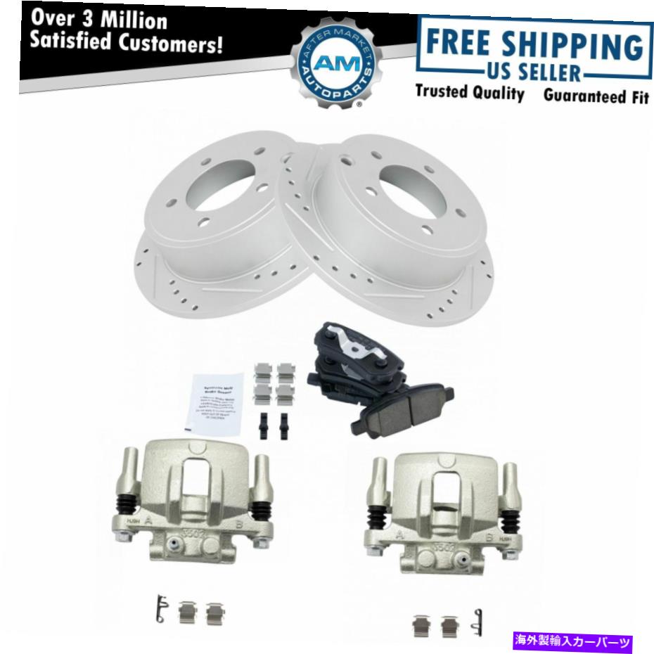 brake disc rotor クライスラーダッジジープ用のリアセラミックパッドパフォーマンスローターとキャリパーキット Rear Ceramic Pads Performance Rotors & Calipers Kit for Chrysler Dodge Jeep【並行輸入品】