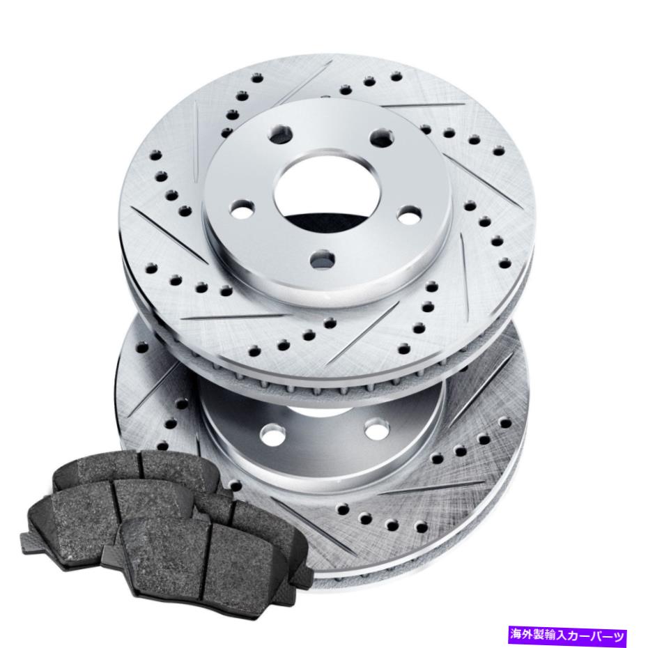 brake disc rotor 2004年のトヨタカムリフロントドリルスロットスロットブレーキローター +セラミックブレーキパッド For 2004 Toyota Camry Front Drilled Slotted Brake Rotors + Ceramic Brake Pads【並行輸入品】