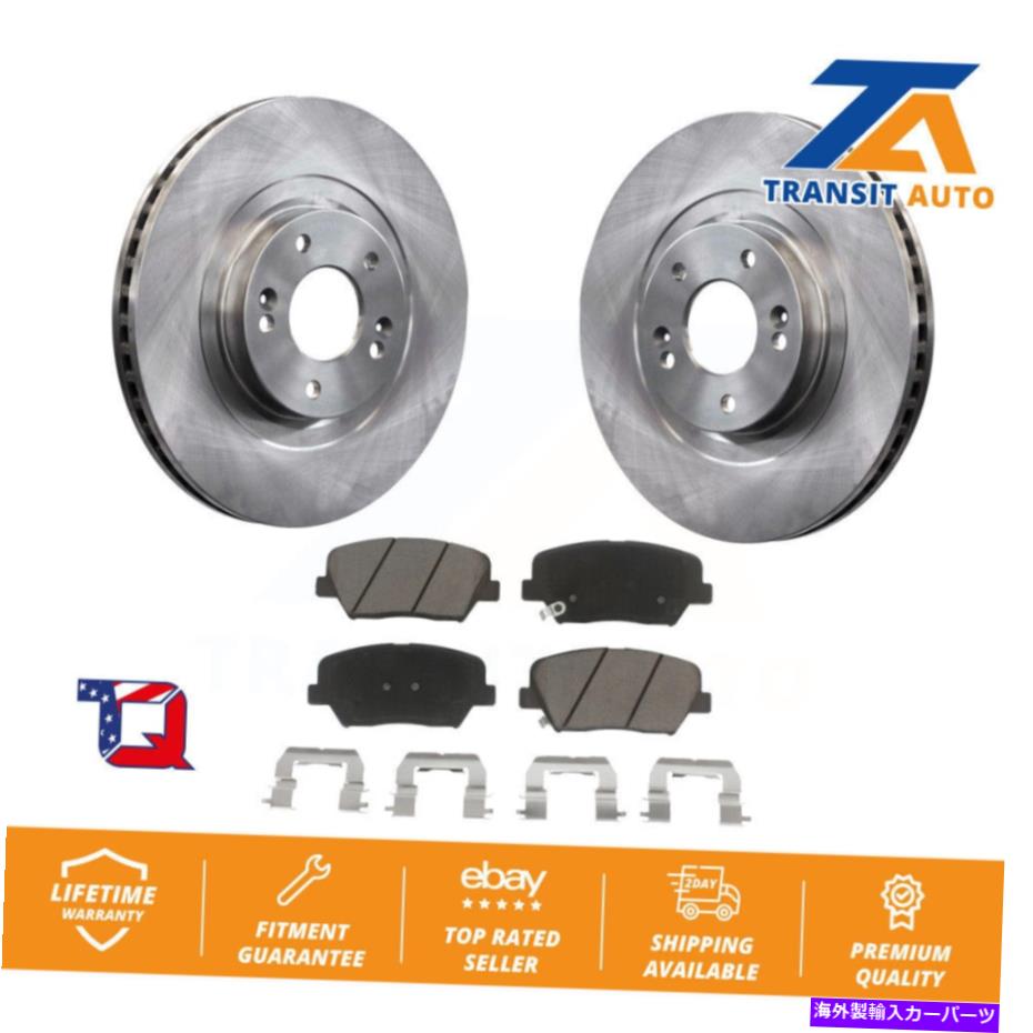 brake disc rotor ヒュンダイサンタフェスポーツキアソレント用のフロントディスクブレーキローターとセラミックパッドキット Front Disc Brake Rotors & Ceramic Pad Kit For Hyundai Santa Fe Sport Kia Sorento【並行輸入品】