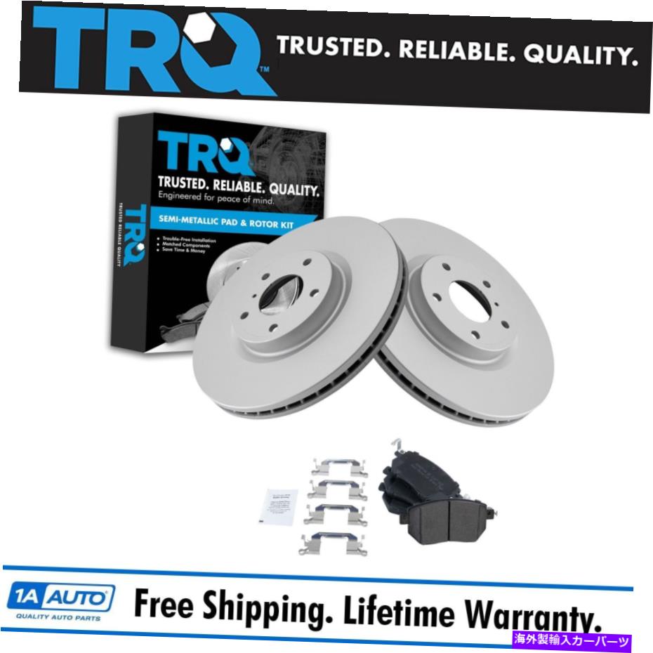 brake disc rotor 日産インフィニティ用のTRQフロントセミメタリックディスクブレーキパッドとGコーティングローターキット TRQ Front Semi Metallic Disc Brake Pads & G-Coated Rotor Kit for Nissan Infiniti【並行輸入品】