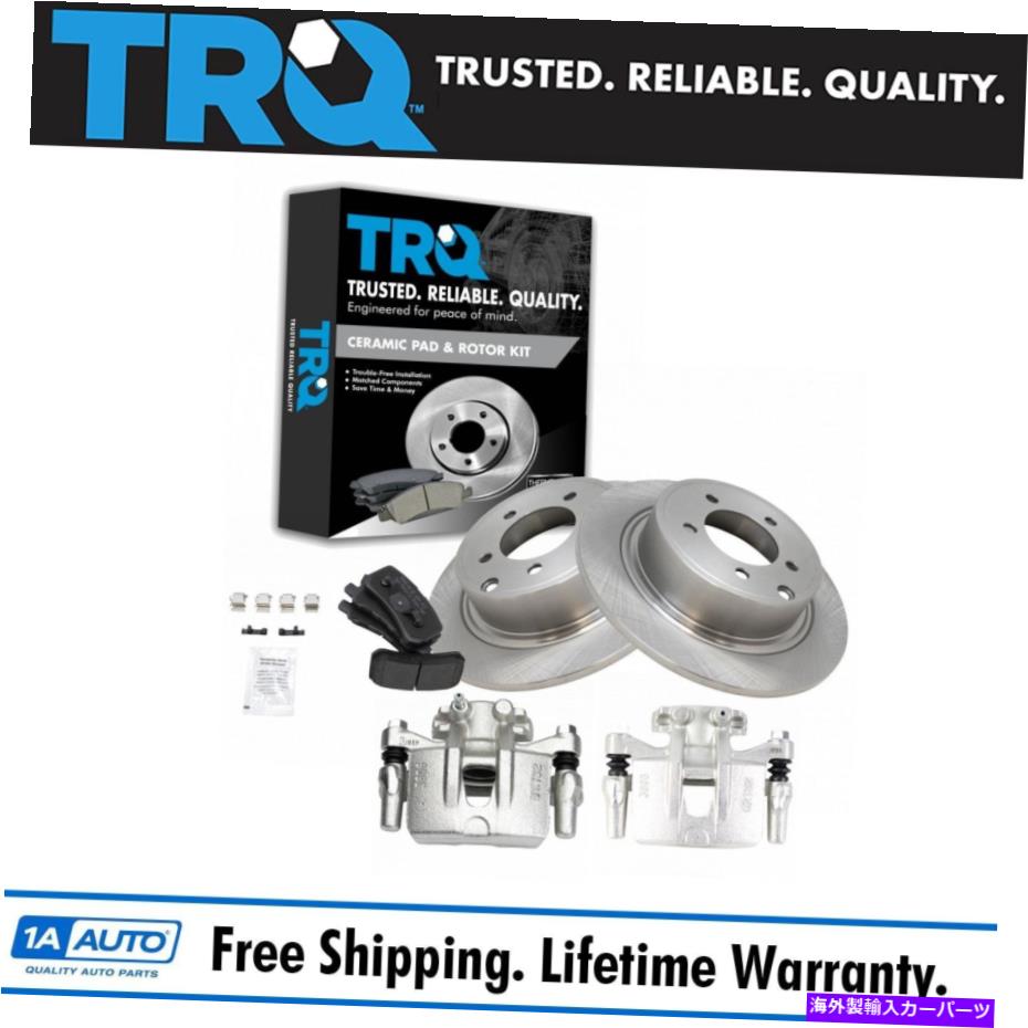 brake disc rotor TRQリアブレーキキャリパーセラミックパッドとローターに適合する09-12 Mitsubishi Outlander TRQ Rear Brake Calipers Ceramic Pads & Rotors Fits 09-12 Mitsubishi Outlander【並行輸入品】