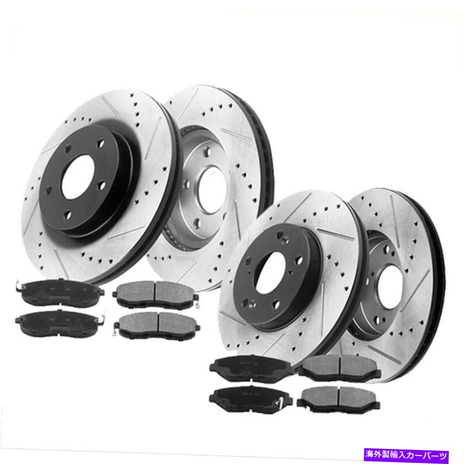 brake disc rotor 2003 2004 2005 2006 2007ホンダアコードのフロント+リアブレーキローターとセラミックパッド Front+Rear Brake Rotors & Ceramic Pads For 2003 2004 2005 2006 2007 Honda Accord【並行輸入品】