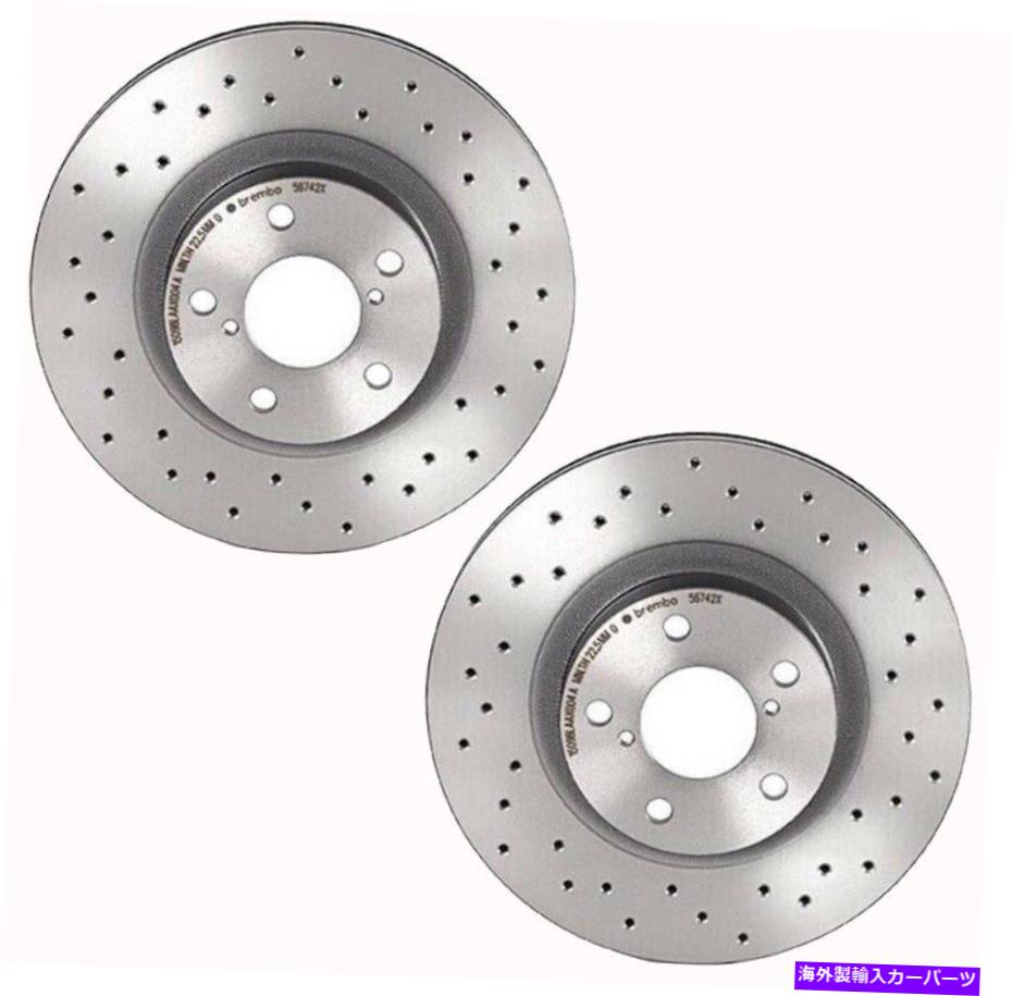 brake disc rotor ペアセットフロントブレンボXtraドリルドブレーキディスクローターのSaab 92xスバルアウトバック Pair Set Front Brembo Xtra Drilled Brake Disc Rotors for Saab 92X Subaru Outback【並行輸入品】