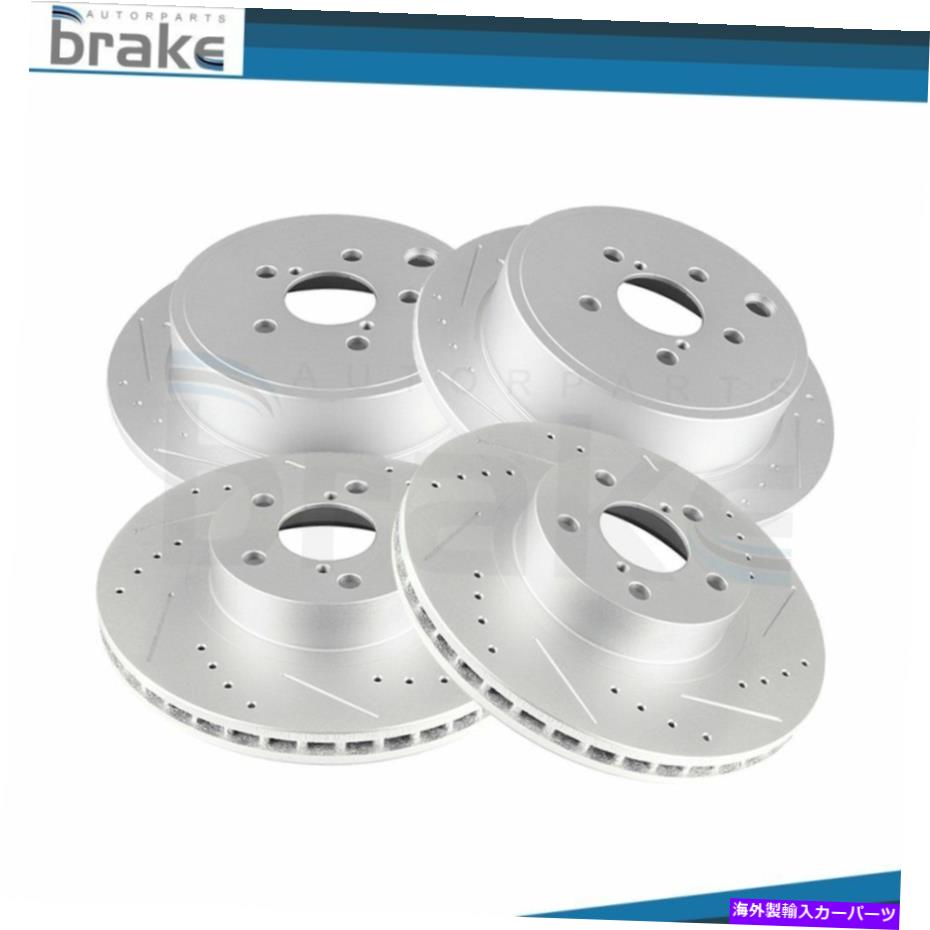 brake disc rotor スバルインプレッサアウトバックスポーツのフロント +リアブレーキローター2008-2011スロット Front + Rear Brake Rotors For Subaru Impreza Outback Sport 2008 - 2011 Slot【並行輸入品】