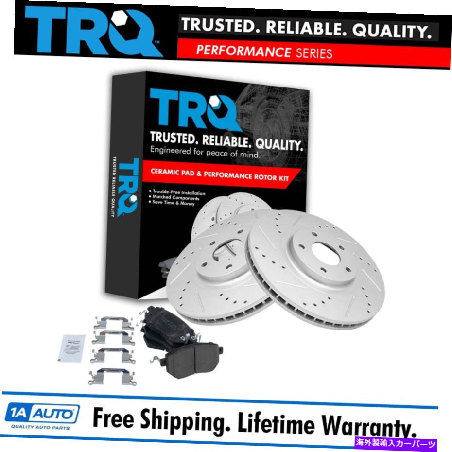 brake disc rotor TRQパフォーマンスドリルスロットスロットブレーキローターとセラミックパッドフロントキット付き TRQ Performance Drilled Slotted Brake Rotor & Ceramic Pad Front Kit w/Chemicals【並行輸入品】 52,668円