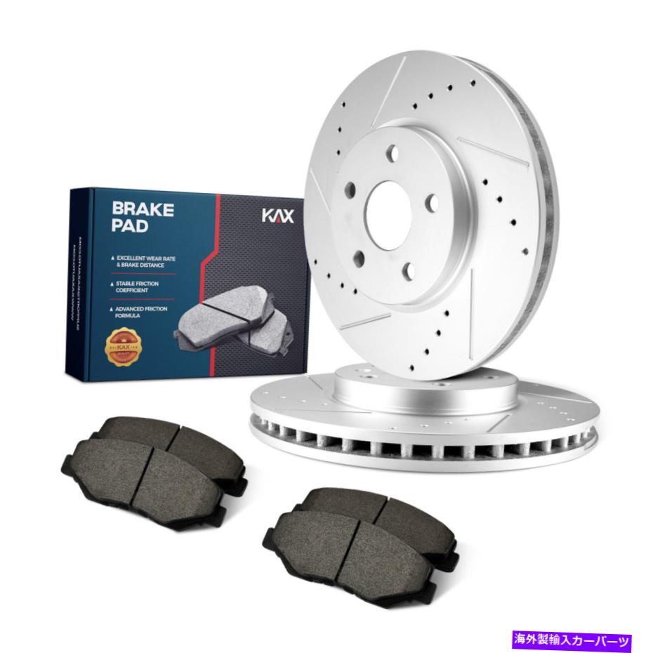brake disc rotor フロントディスクブレーキローター +ホンダパイロットACURA MDX RLX ZDX用のセラミックブレーキパッド Front Disc Brake Rotors + Ceramic Brake Pads for Honda Pilot Acura MDX RLX ZDX【並行輸入品】