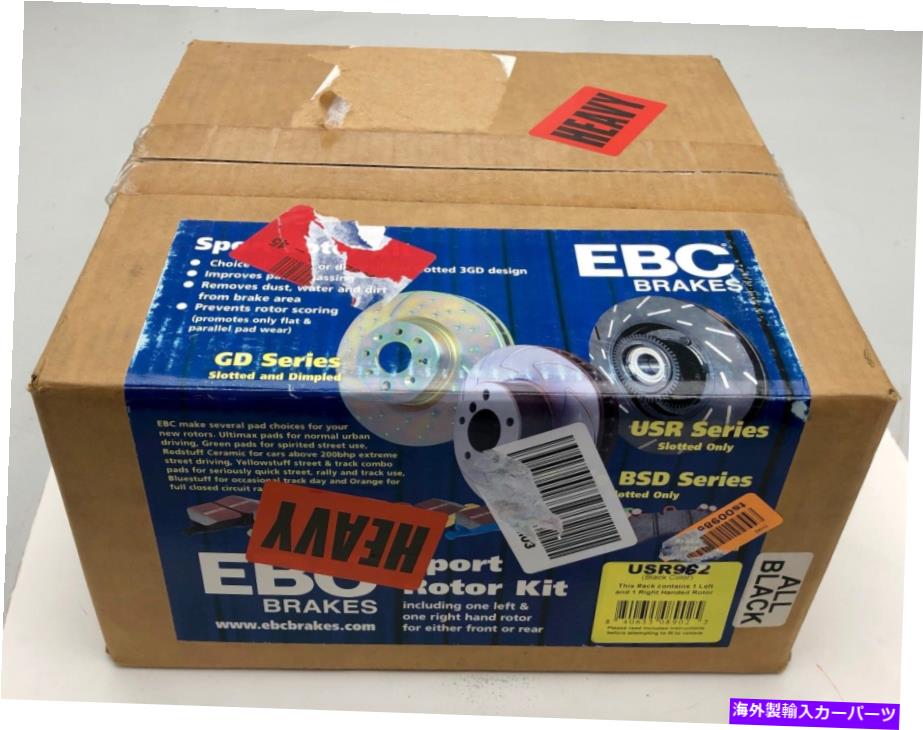 brake disc rotor 新しいシールされたEBCブレーキUSR962ブラックスポーツスロットローターキットUSR New Sealed EBC Brakes USR962 Black Sport Slotted Rotor Kit USR【並行輸入品】