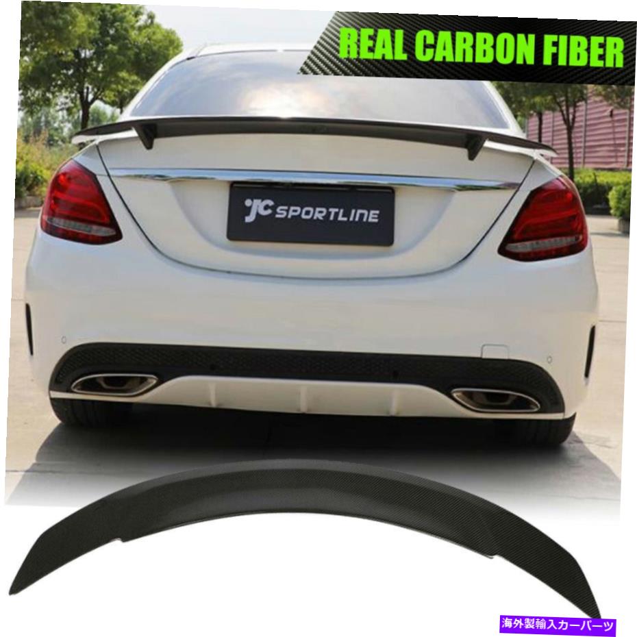 海外製 エアロパーツ フィットベンツW205 C200 C300 C400 C63AMG 15-21リアトランクスポイラーウィングリアルカーボン Fits Benz W205 C200 C300 C400 C63AMG 15-21 Rear Trunk Spoiler Wing Real Carbon【並行輸入品】