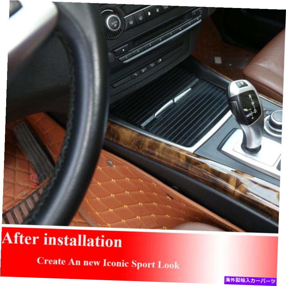 海外製 エアロパーツ BMW x5 e70 2008-2013コンソールフロントウォーターカップホルダーカバートリムシルバーに適しています Fit For BMW X5 E70 2008-2013 Console Front Water Cup Holder Cover Trim Silver【並行輸入品】