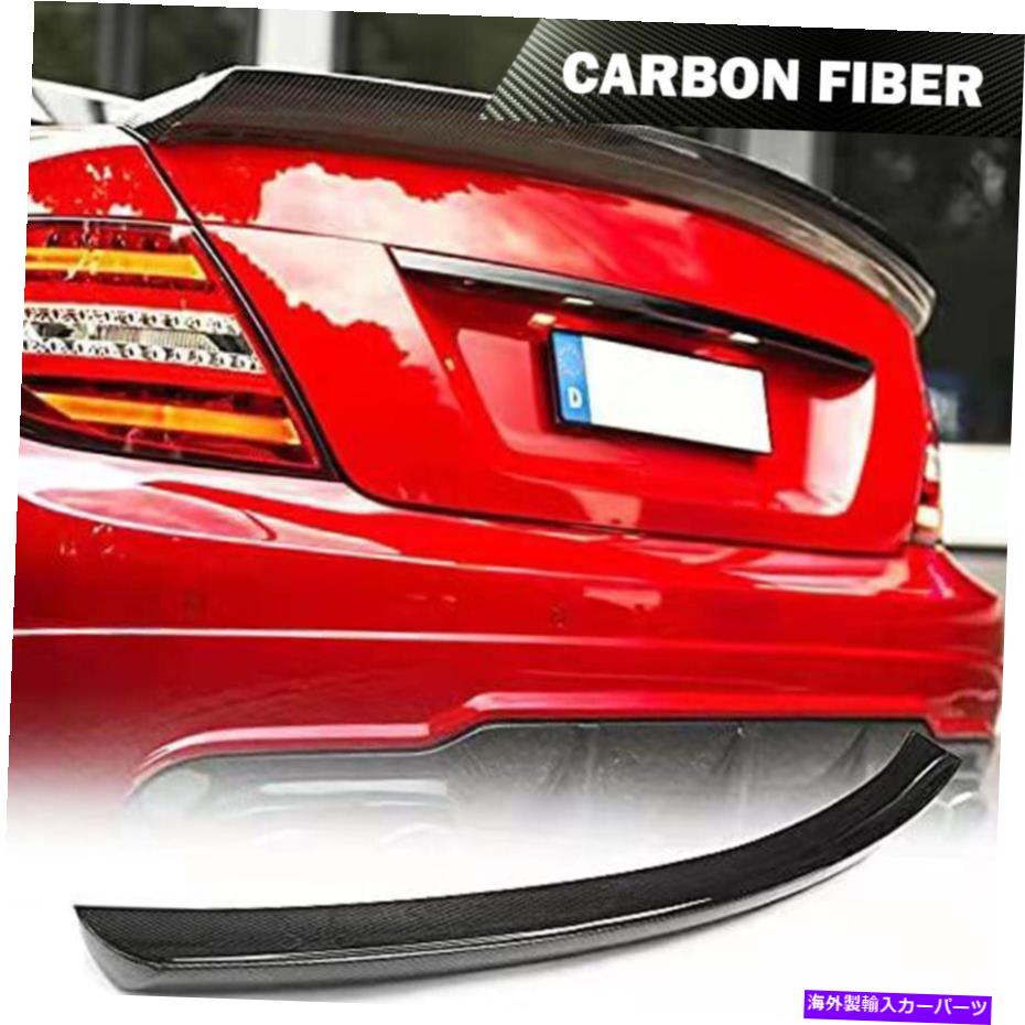 海外製 エアロパーツ メルセデスCクラスW204 C204 C63 AMGクーペ08-14カーボンリアトランクリップスポイラー Fit Mercedes C-Class W204 C204 C63 AMG Coupe 08-14 Carbon Rear Trunk Lip Spoiler【並行輸入品】