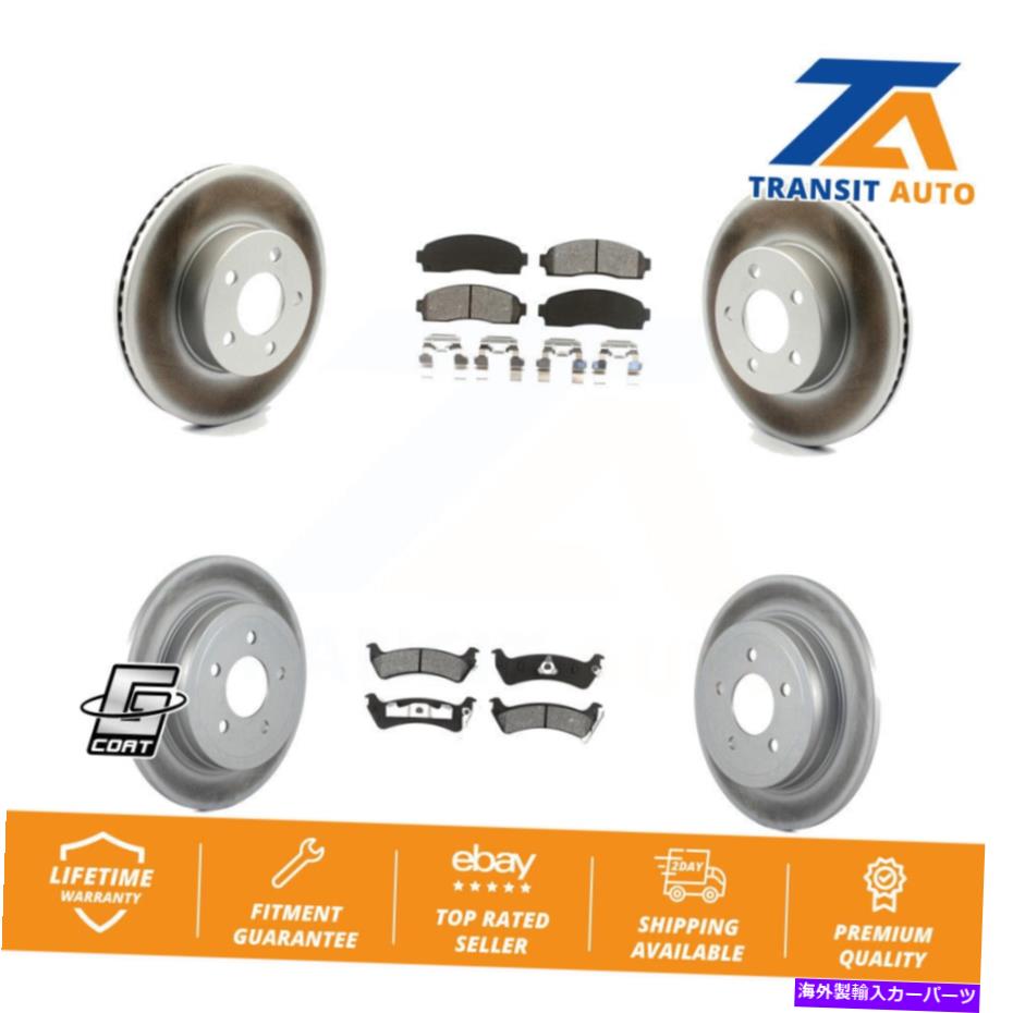 brake disc rotor フォードエクスプローラースポーツTRAC用のフロントリアコーティングブレーキローターローターセミメタルパッドキット Front Rear Coated Brake Rotor Semi-Metallic Pad Kit For Ford Explorer Sport Trac【並行輸入品】