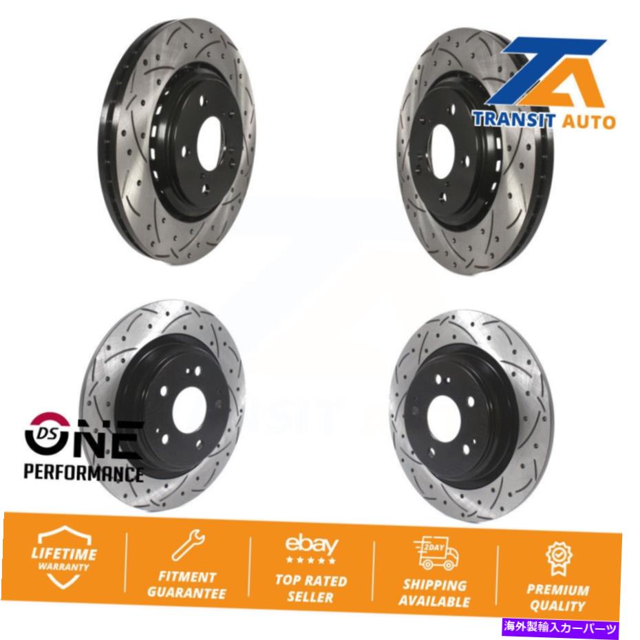 brake disc rotor Acura MDX用のフロントリアコーティングドリルドリックディスクブレーキローターキット Front Rear Coated Drilled Slotted Disc Brake Rotors Kit For Acura MDX【並行輸入品】