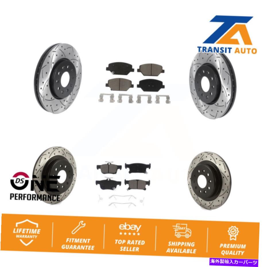 brake disc rotor フロントリアコーティングドリルスロットスロットディスクブレーキローターローターセラミックパッドキットビュイック想像 Front Rear Coated Drill Slot Disc Brake Rotor Ceramic Pad Kit For Buick Envision【並行輸入品】